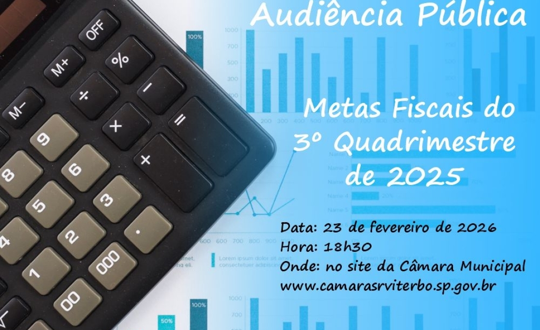 Convite: Audiência Pública – Avalição das Metas Fiscais 3º Quadrimestre de 2025