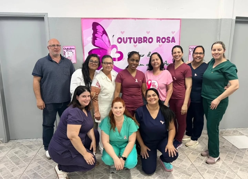 Unidades de Saúde estão no clima do Outubro Rosa em Santa Rosa de Viterbo