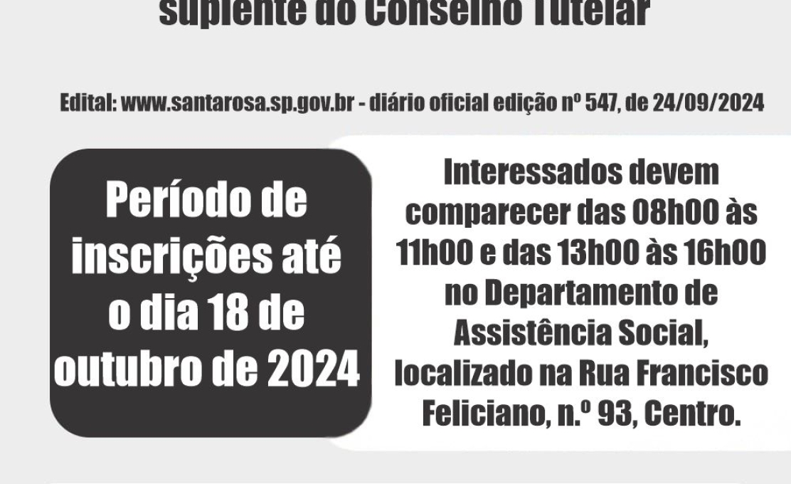 CMDCA realizará eleição para membro suplente do Conselho Tutelar