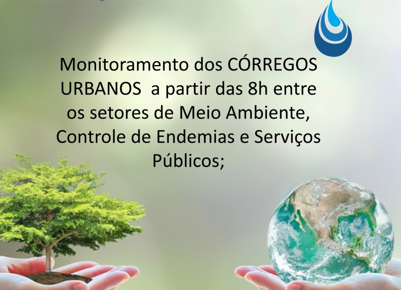 Setor de meio ambiente realizará monitoramento dos córregos da cidade