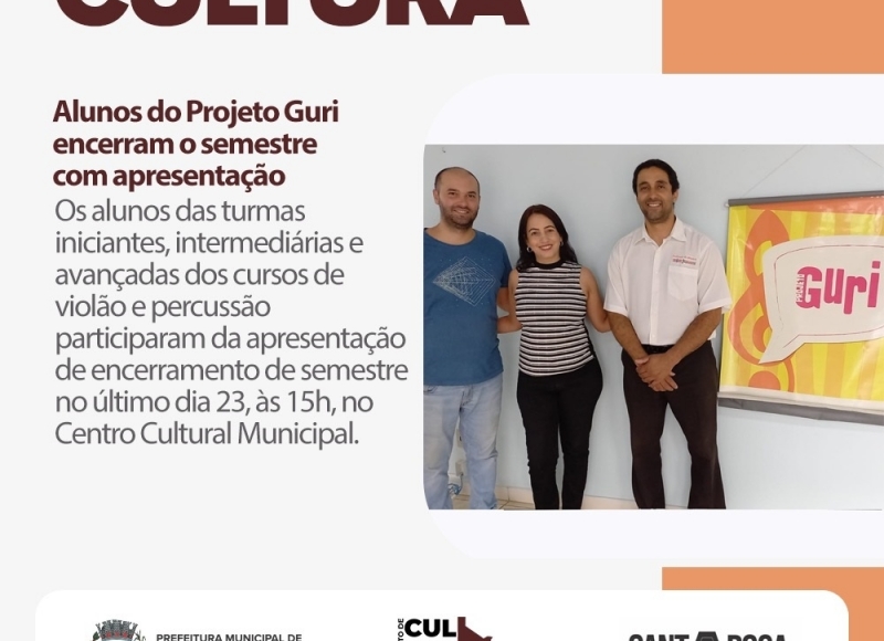 Alunos do Projeto Guri encerraram o semestre com apresentação