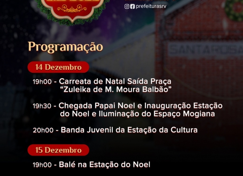 Programação do Natal Luz 2022