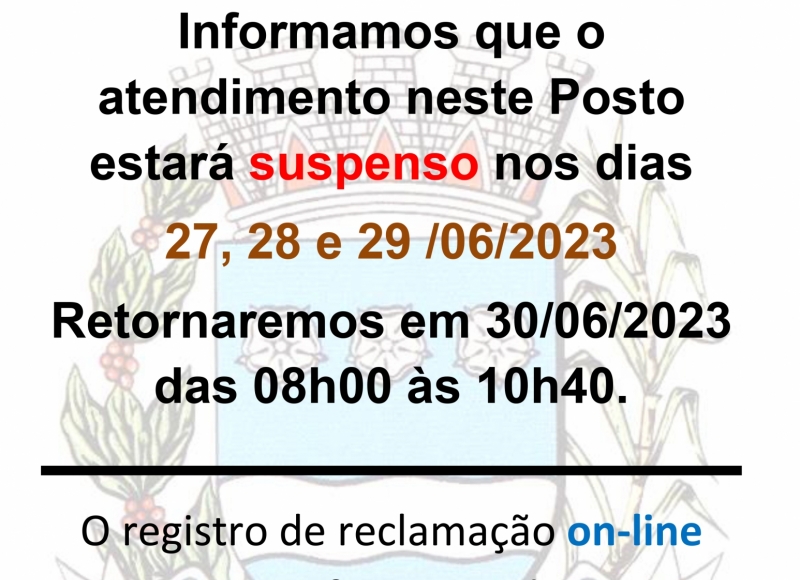 Atendimento do PROCON estará suspenso nos dias 27, 28 e 29 de junho