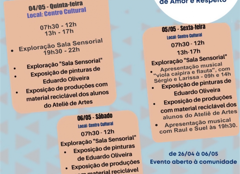 Programação da semana 