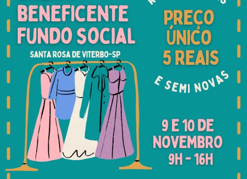 Participe do Bazar do Fundo Social de Solidariedade!