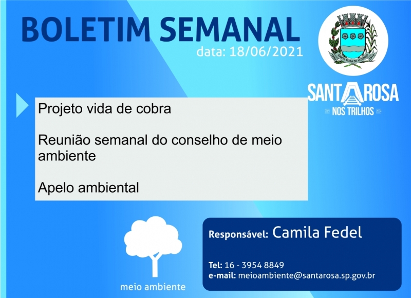 BOLETIM SEMANAL DO MEIO AMBIENTE 18/06