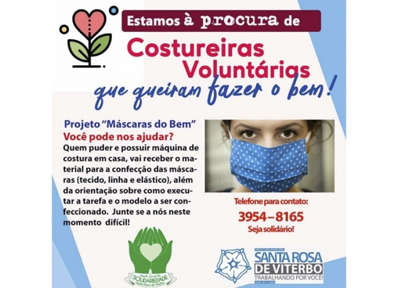 MULHERES SANTA-ROSENSES SE UNEM E PRODUZEM MÁSCARAS DE PROTEÇÃO CONTRA A COVID-19