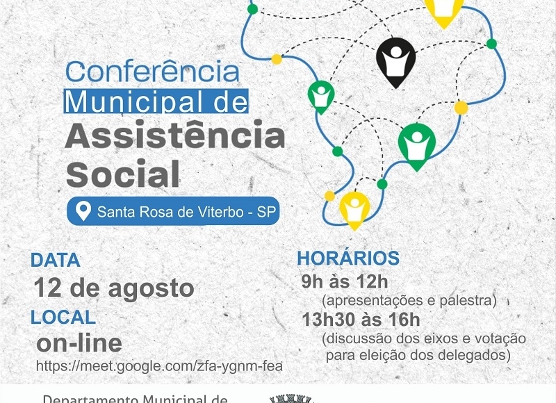 Décima Conferência Municipal de Assistência Social será realizada no dia 12 de agosto