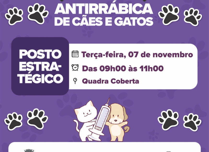 Amanhã tem vacinação Antirrábica em cães e gatos