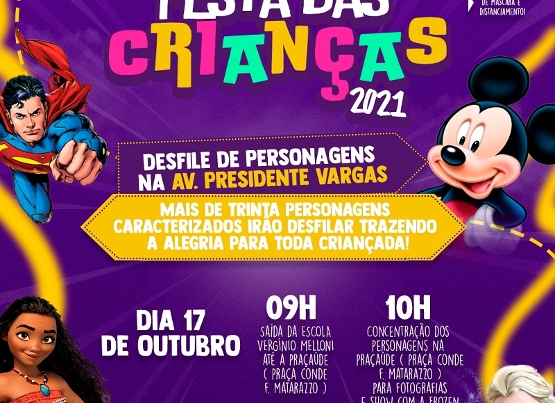 Desfile de Personagens será realizado neste domingo (17)