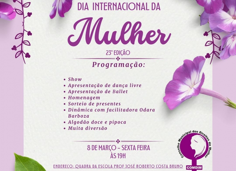 COMDIM anuncia programação da comemoração do Dia Internacional da Mulher