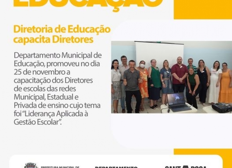 Diretoria de Educação capacita Diretores