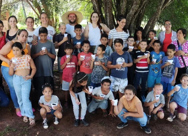 Alunos do Projeto Recriança inauguram atividades ecopedagógicas na Escola Ambiental de Nhumirim