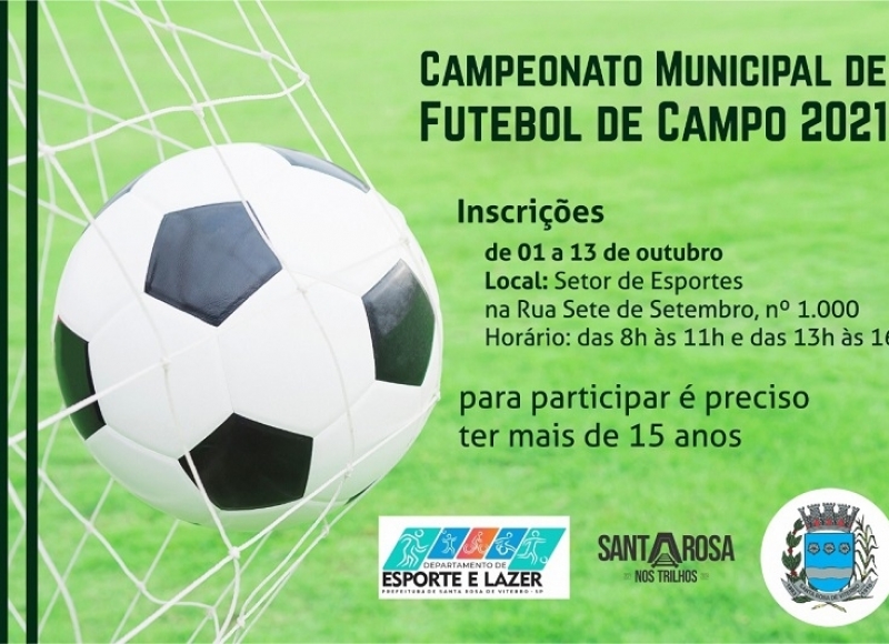 Inscrições para campeonato municipal estão abertas