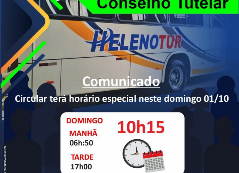 Circular terá horário especial neste domingo de Eleição do Conselho Tutelar