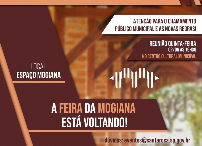 Reunião para volta da feira mogiana acontece nesta quinta-feira (2)