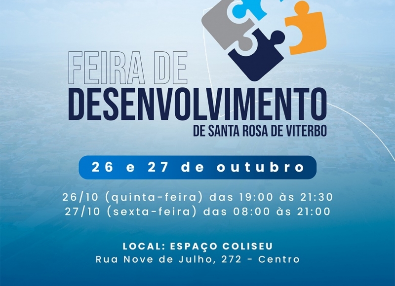 Prepare-se para a 2ª Edição da Feira de Desenvolvimento de Santa Rosa de Viterbo!