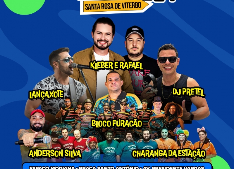 Programação do Carnaval 2024 em Santa Rosa de Viterbo-SP