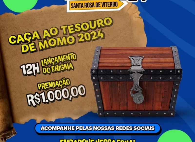 42ª Caça ao Tesouro de Momo: Enigma sai sábado, às 12h00