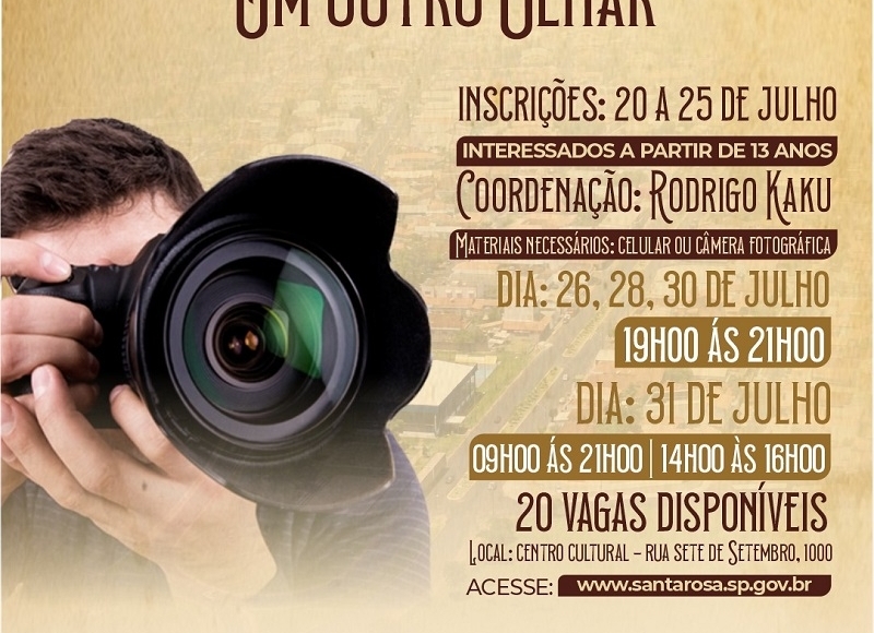 Curso de fotografia está com inscrições abertas