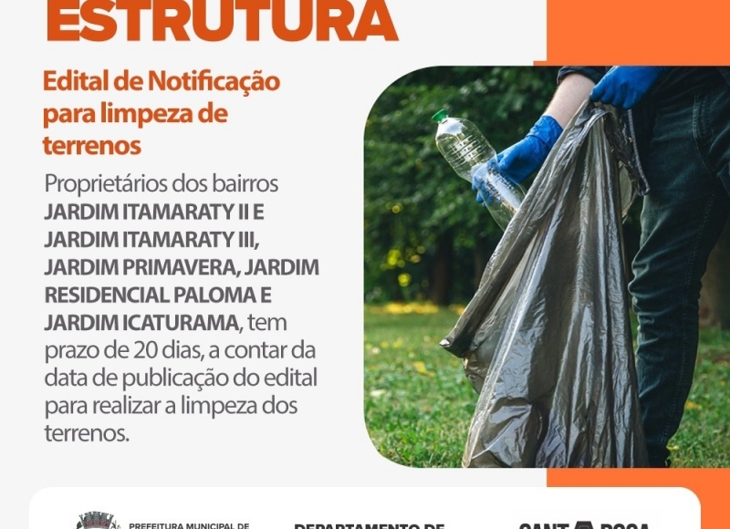 Edital de notificação para limpeza de terrenos 