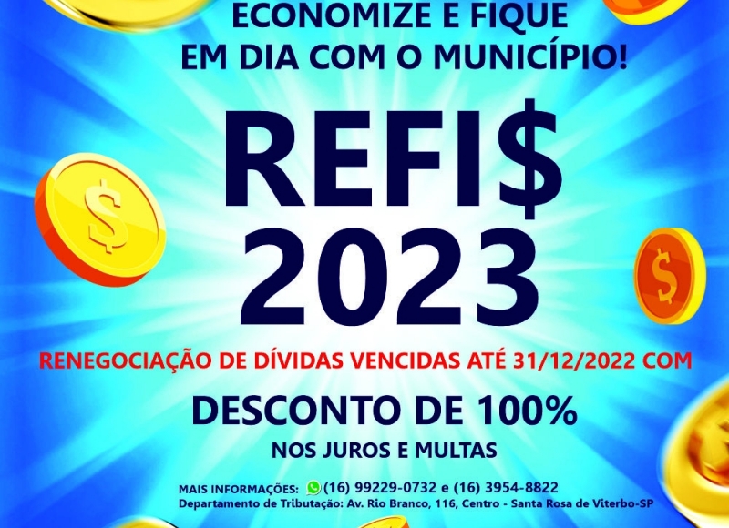 Prefeitura lança o REFIS 2023, que permite a contribuintes renegociarem dívidas municipais