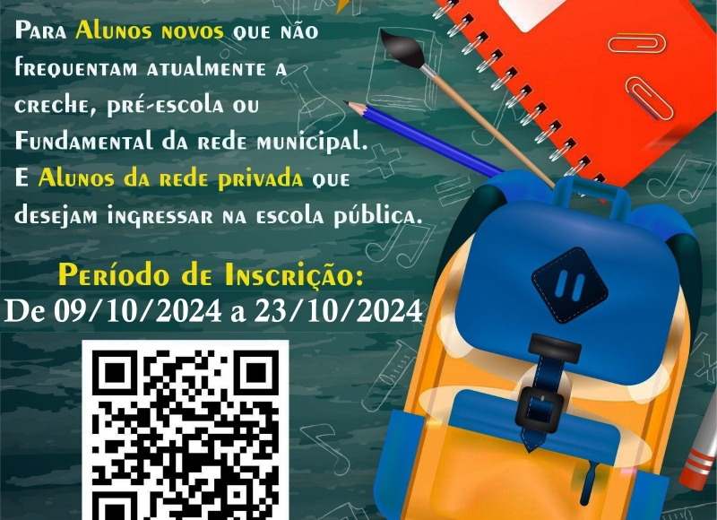 Pré-Matrícula 2025 para alunos (Fundamental I, Creche e Pré-Escola) que estão fora da Rede Municipal