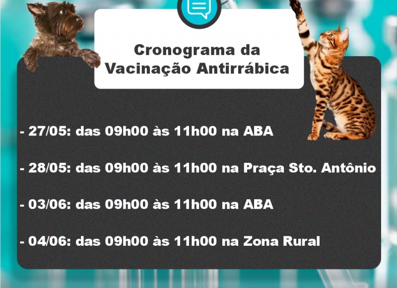 Cronograma da Vacinação Antirrábica   