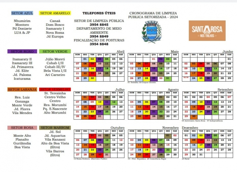 Cronograma de Limpeza Pública atualizado