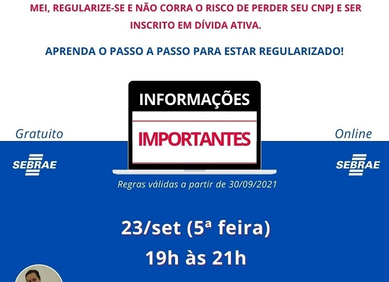 Sebrae oferece evento online para MEIs na próxima quinta-feira