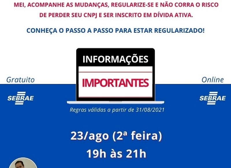 Palestra on-line do SEBRAE busca orientar microempreendedores inadimplentes