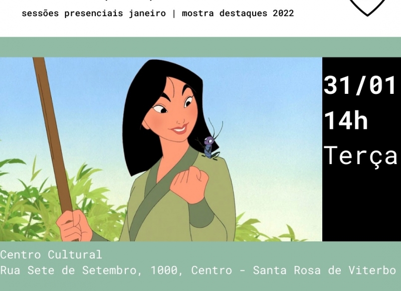 Amanhã tem Sessão de Cinema com o Filme Mulan (1998)