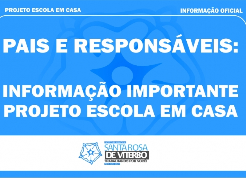 Novidade Projeto Escola em Casa