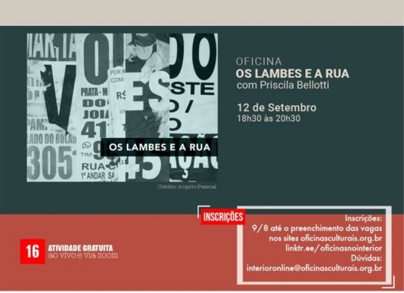 OFICINA: OS LAMBES E A RUA