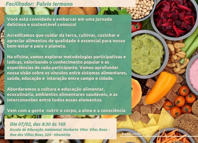 Convite a Oficina de Capacitação: Educação do Gosto para a Biodiversidade e Ecoculinaria