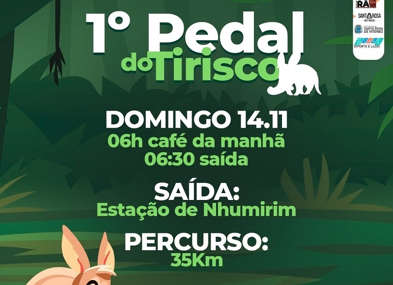 Atenção: alterado horário do 1º Pedal do Tirisco