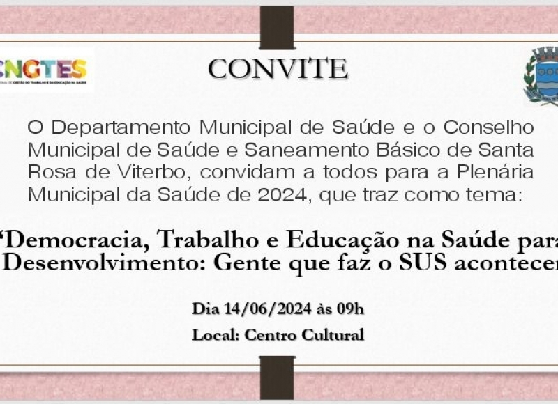 Plenária Municipal de Saúde 2024