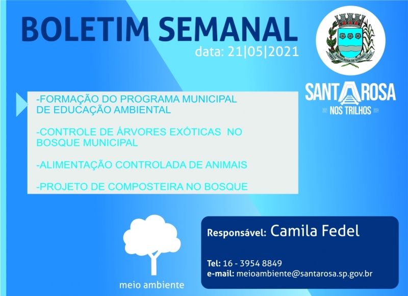 Boletim Semanal Meio Ambiente - 28/05/2021