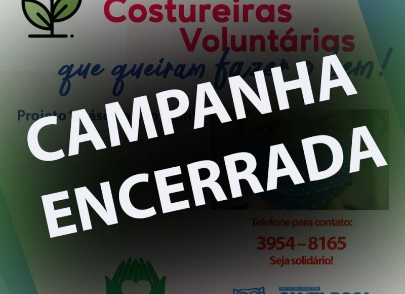 COSTUREIRAS VOLUNTARIAS - CAMPANHA ENCERRADA