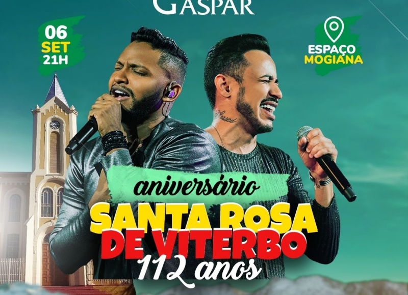 Show com a dupla Bruno e Gaspar na noite de terça-feira, 06 de setembro, no Espaço Mogiana.