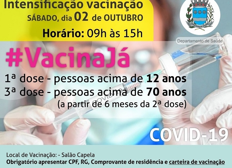 Santa Rosa realiza intensificação na vacinação contra a covid-19