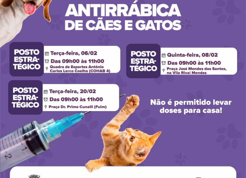 Cronograma da Vacinação Antirrábica