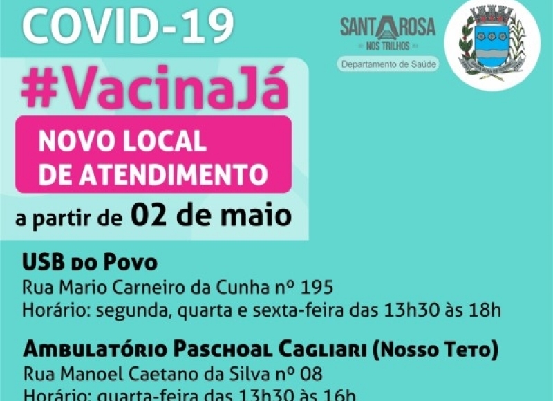 Vacinação contra à COVID-19 será feito em novos locais